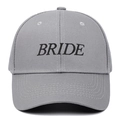 Casquette de baseball grise avec broderie Bride noire au design classique à six pans - Réglable / Gris