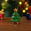 Miniature green Christmas tree figurine with golden star topper for micro landscape - Christmas Tree
