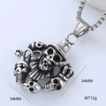 Collana con ciondolo teschio in acciaio al titanio argento per uomo in stile punk rock - Ciondolo Teschio Punk