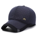 Gorra de béisbol acolchada azul marino para hombre con diseño cálido y emblema de montaña - Ajustable / Azul marino