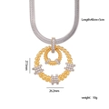 Collana bicolore con cuore e stella, zirconi, catena a serpente e specifiche di misura - Oro e Argento (Doppio Anello)