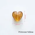 Primrose yellow heart-shaped 20mm glass bead with gold glitter filler for DIY jewelry - 20mm / Primrose Yellow