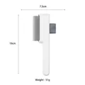 Self-cleaning white and grey pet slicker brush for dogs and cats measuring 19cm by 7.5cm - White
