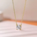 Elegant gold-plated necklace featuring a brilliant round-cut white zirconia pendant - Tz-27 [golden]