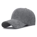 Gorra de béisbol de lana gris con diseño de espiga para otoño invierno vista lateral - Ajustable / Gris