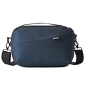 Borsa a tracolla sportiva blu scuro da uomo in tessuto sintetico con etichetta SPORT - Blu
