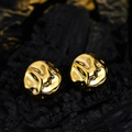 Irregular lava texture S925 sterling silver stud earrings in polished gold finish - 925 Silver / Gold