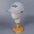 Detail of light gray baseball cap featuring black Antique Old-Fashioned embroidery text - M (56-58cm) / Dark Gray