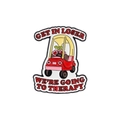 Pink funny car enamel pin featuring 'GET IN LOSER' quote for daily clothing accessory - Red Vintage Car Style (QHXZ3043)