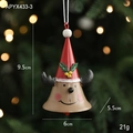 Red Christmas Santa hat reindeer bell ornament for tree decoration, 9.5cm height - Small Reindeer
