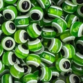 Vibrant emerald green evil eye resin beads for DIY jewelry and beaded crafts - Grass Green
