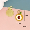 Detail view of 18x13mm mini fruit enamel charms with dimensions and 0.8g weight specs - Longan (29)