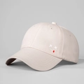 Verstellbare rosa Baumwoll-Baseballkappe mit gesticktem Emoji und Kreuzaugen-Design - Beige
