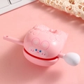 Pink rabbit-shaped hand bell toy for babies with ergonomic handle and smooth finish - Merit Wooden Fish Ornament - Rabbit