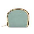 Monedero pequeño de cuero PU verde menta con estampado de cocodrilo y cremallera dorada - Verde
