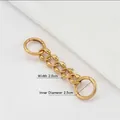 Matte gold extension chain with 2.0cm links and 2.5cm spring buckles for handbags - 14cm / Gilded Gold