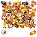 Détails des autocollants de fête basket avec trophées MVP et maillots de sport - Confettis de Basket (Y-00123-400)