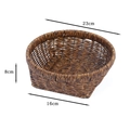 Dark brown round hand-woven faux rattan bread basket with top diameter of 23cm - W330 Dark Brown Medium Basket / Top 23cm Height 8cm Base 16cm