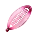 Translucent rose pink banana hair clip with secure internal comb teeth and resin finish - Gradient Fuchsia