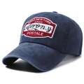 Berretto da baseball blu navy lavato vintage con toppa ricamata Aero New York 1865 - Regolabile / Blu navy
