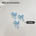 Sky blue 3D bow nail art charms made of matte resin in 8x11mm size for DIY manicure - Large-Light Blue