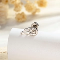 Silver angel wing screw back stud earring with a polished minimalist wing design - Wing Style (A990) / Single Piece