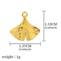 Golden ginkgo leaf pendant charm with size dimensions 1.55cm by 1.57cm for DIY jewelry - Golden Ginkgo Leaf (A0012901)