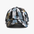 Cappellino da baseball vintage con blocchi di colore blu e giallo e graffiti - Regolabile / Nero