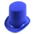 Sombrero de copa azul real con cinta de satén a juego y textura de fieltro estilo jazz - Adult-60cm / 20 Cm De Alto - Azul Real