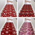Detail of Christmas themed non-slip stair treads with festive patterns in a 4-grid layout - Christmas Pattern Variant (BD20250829)