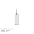 Colgante rectangular de acero inoxidable plateado de 12x4mm para joyería minimalista - 12*4 Plateado