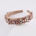 Elegante roze barok hoofdband met meerkleurige strasstenen en fonkelende kristallen voor dames - C Bruin