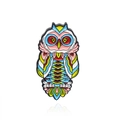 Artistic owl enamel brooch pin with colorful vibrant patterns and alloy finish - Colorful Owl-CC2316