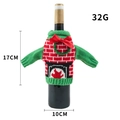 Funda de punto para botella de vino navideña con diseño de chimenea y lazo rojo - Estilo Guirnalda Chimenea
