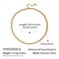 Détails du collier chaîne torsadée dorée en acier inoxydable de 39,5cm avec spécifications - Style Doré (YYN025038-G)