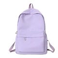 Minimalist light purple backpack for women with a zippered front pocket in lavender - Purple