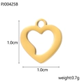 Golden stainless steel heart pendant 1.0cm x 1.0cm DIY jewelry making charm - Polished Heart Pendant (PJ00425B) / Gold