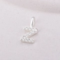 925 Sterling Silver letter Z pendant with sparkling cubic zirconia on a necklace - Letter Z / Silver