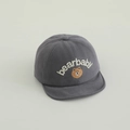 Détail d'une casquette en coton pour bébé avec broderie ours et visière souple grise - 48-50cm(6 Mois-2 Ans) / Gris