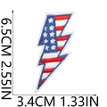 Detailed size view of patriotic red white blue lightning bolt embroidered patch - Lightning (C2GQ-07-06)