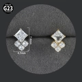 G23 titanium labret studs in gold and silver finish with marquise zircon settings - Cluster Gem NO-6