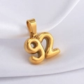 18K vergoldete Halskette mit Anhänger Nummer 92 für Damen im trendigen Minimal-Stil - Nummer 92