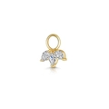 Star-inspired gold charm pendant featuring marquise-cut marquise-cut marquise-cut white zircons - CC193 Marquise Cluster / Gold