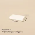 White rectangular wooden base for miniature Christmas scene decoration, 8.5x4.6x1cm size - No.104 - Wooden White Medium Base