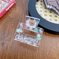 Transparent acrylic square hair claw with festive reindeer and Christmas star prints - Reindeer Print (5CM)