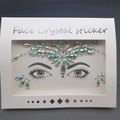 Iridescent face crystal stickers for masquerade DIY makeup in white packaging - Model 1058