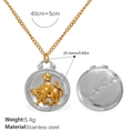 18K gold and silver stainless steel Taurus zodiac pendant necklace with size dimensions - Two-tone Taurus