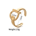 Anillo de acero inoxidable chapado en oro 18k con motivo de bocado y peso de 1,6g - Estilo F (Bocado de Caballo)