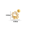 Gold star stud earring with white zircon and opal, measuring 0.68cm for women - Star Moon Surrounding (7#) / Gold Yellow