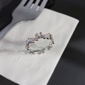 Silver butterfly ring with sparkling crystals in a modern minimalist wrap style - Silver Butterfly Zirconia